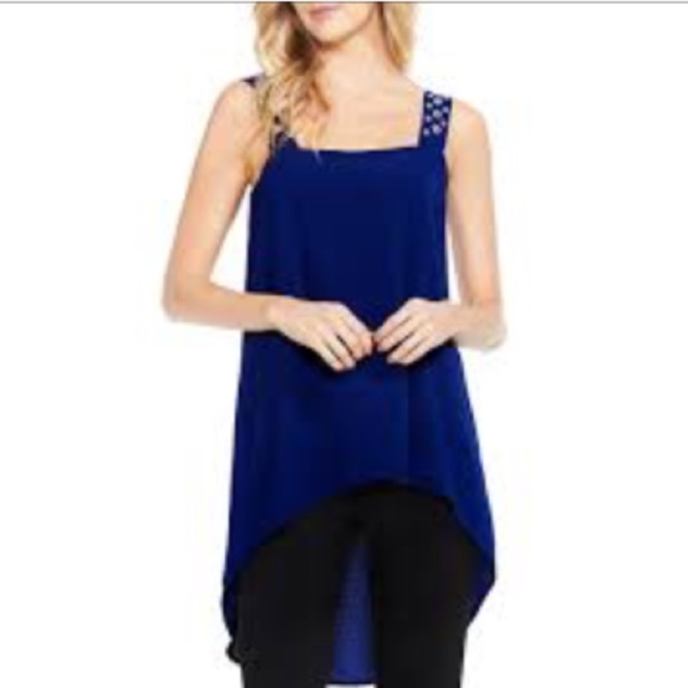 Vince Camuto Crepe Grommet Tank Top Size XL